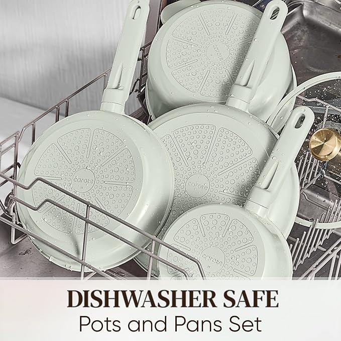 CAROTE Ceramic Cookware Set Nonstick, Non-Toxic & PFAS-Free, Dishwasher - Image 6