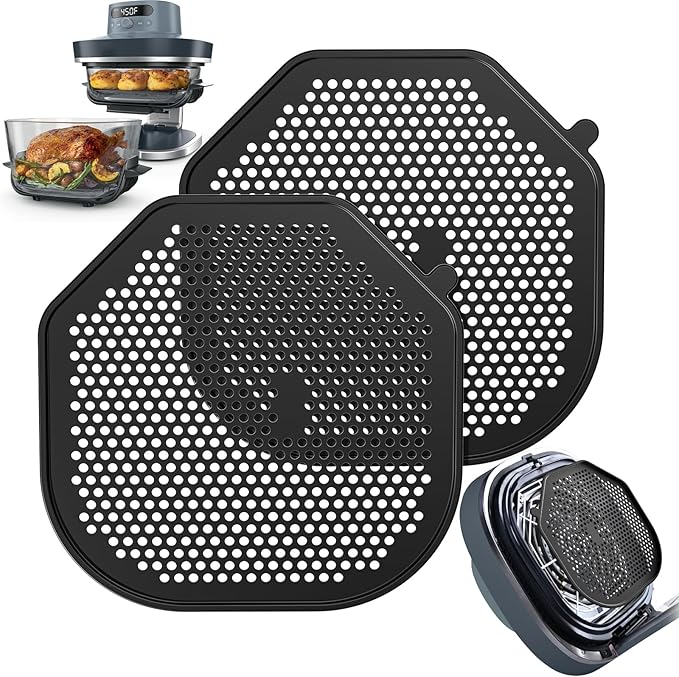 2 PCS Silicon Splatter Shield for Ninja Crispi Pro Air Fryer, Heat-Resistant by HOMELYLIFE