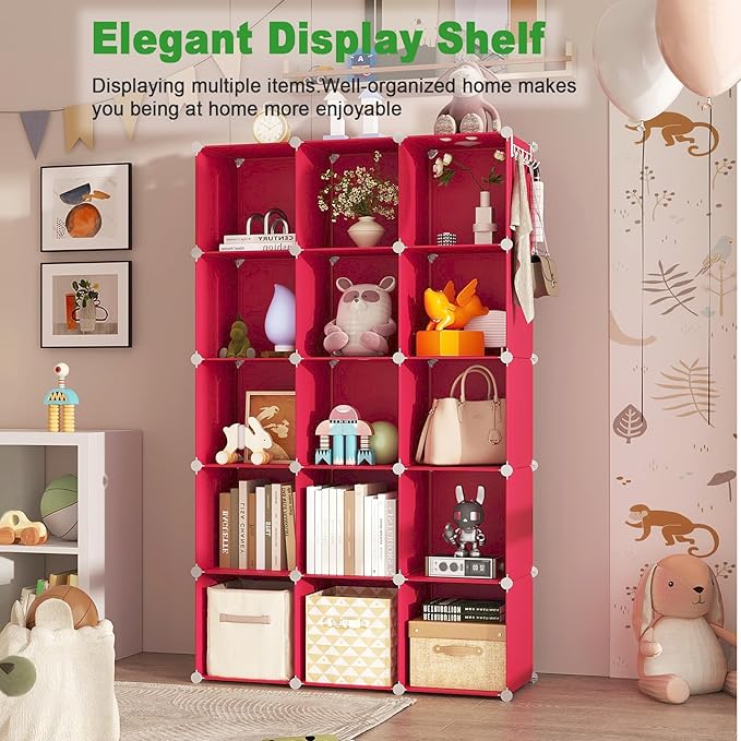 C&AHOME Cube Storage Organizer, 16-Cube Shelves Units, Plastic Storage Cubes - Image 5