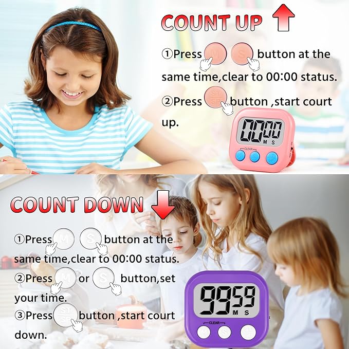 Timer for Kids Teachers Supplies Digital Kitchen Timers for Cooking Large - Image 6