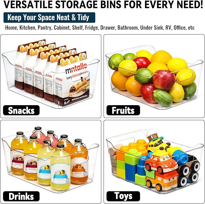 12 PACK Multi-Use Clear Plastic Storage Bins - Image 5