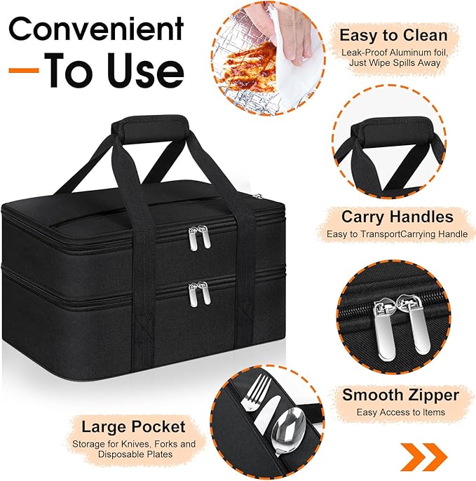 Double Insulated Casserole Carrier, Portable Casserole Carrier - Image 3