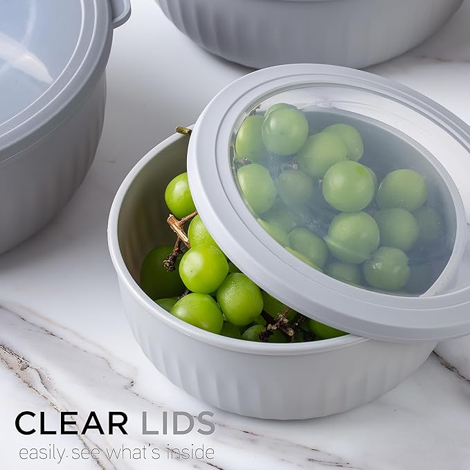 COOK WITH COLOR Prep Bowls with Lids- Wide and Deep Nesting Plastic Small - Image 3