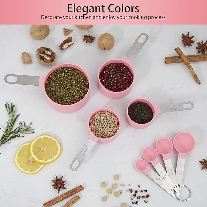 Measuring Cups and Spoons Set of Huygens Kitchen Gadgets 10 Pieces, Stackable - Image 6