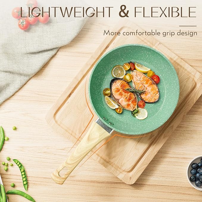 Innerwell Nonstick Frying Pan Skillet, 8 Inch Non Stick Egg Pan Omelet Frying - Image 3
