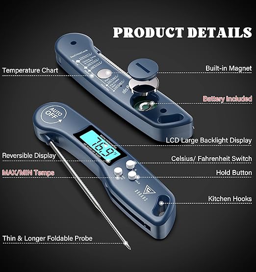 DOQAUS Digital Meat Thermometer, Instant Read Food Thermometer - Image 9