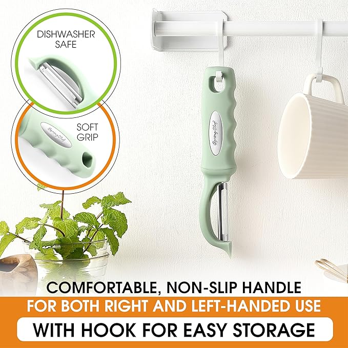 Spring Chef Premium Swivel Vegetable Peeler, Comfortable Handle and Ultra Sharp - Image 6
