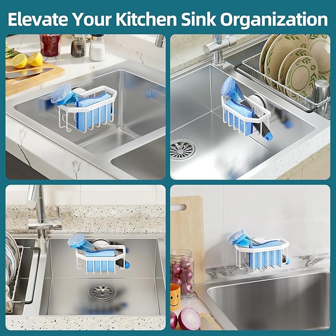 TAILI Sink Caddy with Strong Suction Cup, Sponge Holder - Image 6