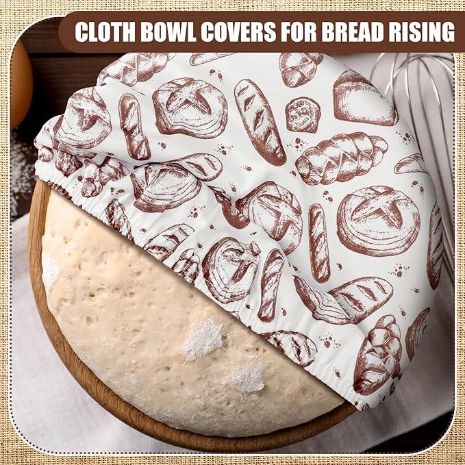 Patelai 10 Pcs Bowl Covers Reusable in 5 Size Stretch Cloth Fabric Elastic Food - Image 4