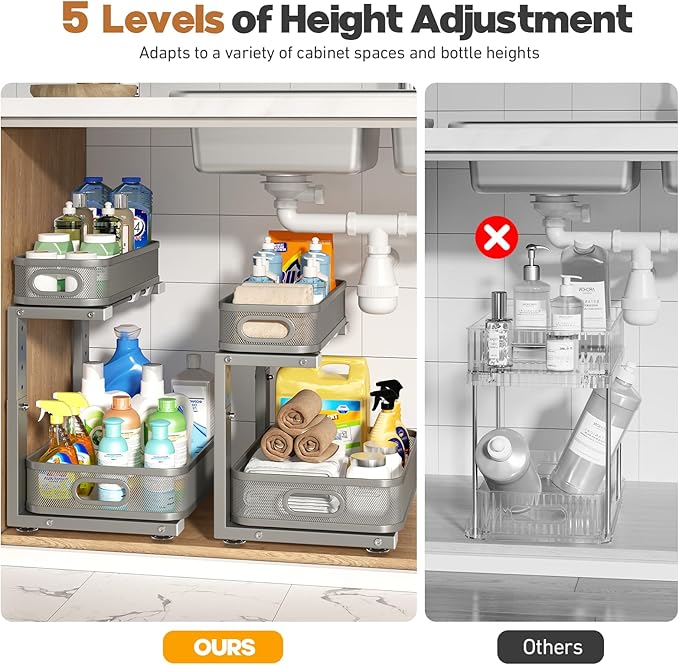 2 Pack 17.3IN-Depth Under Sink Organizer - Image 8
