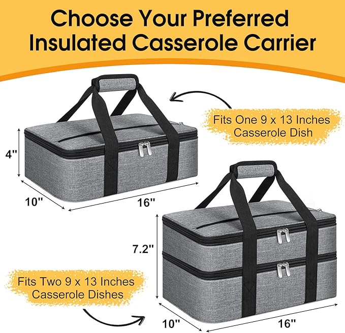 Insulated Casserole Carrier, Portable Casserole Carrier - Image 2