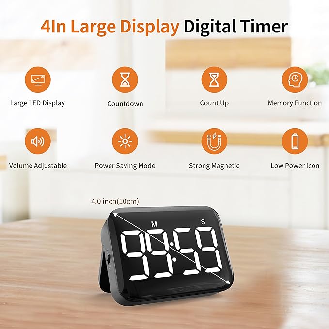 VOCOO Magnetic Kitchen Timer for Cooking - Image 2