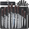 Dfito Chef Knife Sets with Roll Bag, 9 Pieces Professional Knife Set, High by DFITO
