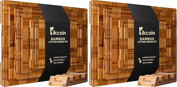 Kikcoin Extra Large Bamboo Cutting Boards, Chopping Boards by Kikcoin