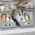 Under Sink Organizer Upgrade To Professional Rails, 2-Tier Dual Pull Out by UnderSinkOrganizer