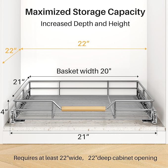 Pull out Cabinet Organizer, Heavy Duty Smooth Sliding Under Cabinet Shelves - Image 3