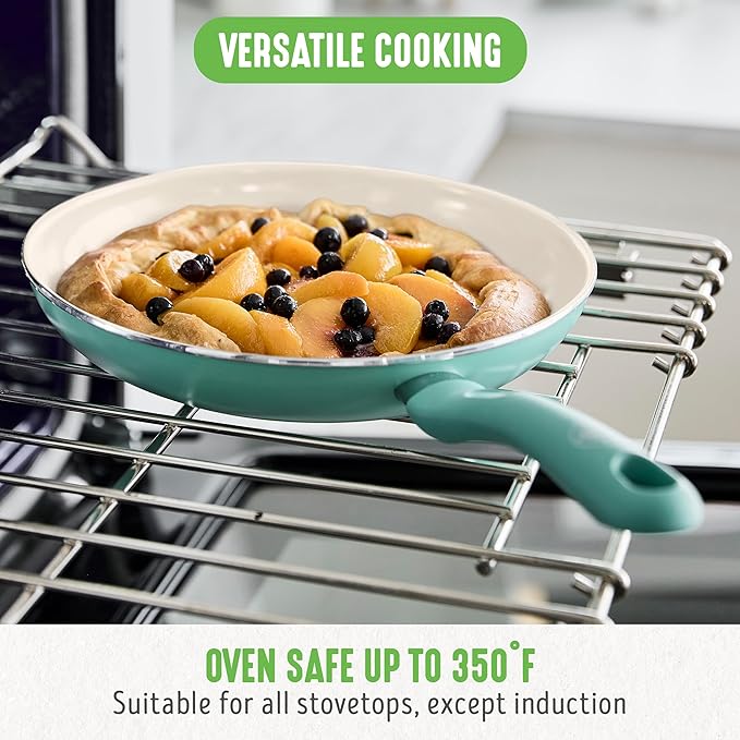 GreenLife Non Stick Fry Pan Set, Non-Toxic PFAS-Free Ceramic Skillets, - Image 5
