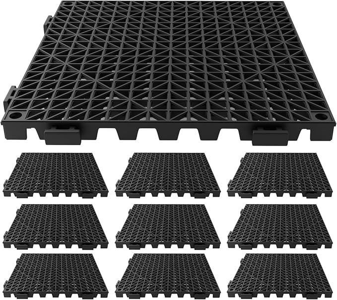 Tioncy 10 Pcs Bar Countertop Supplies Interlocking Mats 12 x 12 Inch Rubber by Tioncy