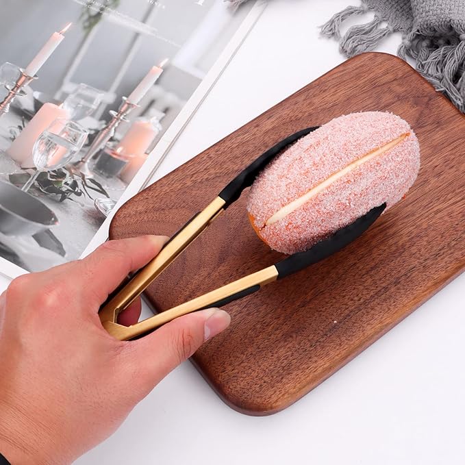 4-Piece Kitchen Food Tongs 7" Mini Silicone Serving Tongs - Image 7