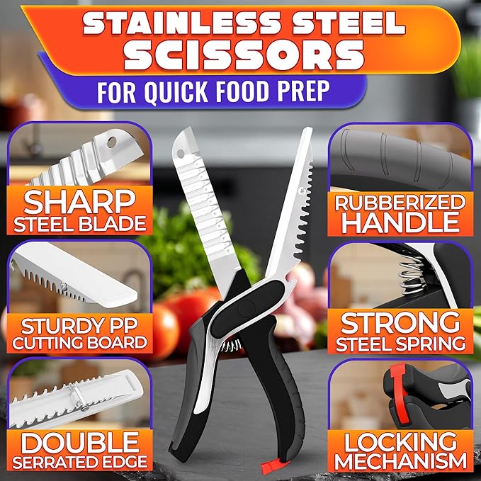 Cutting Board Scissors for Food – 6-in-1 Kitchen Shears - Image 3