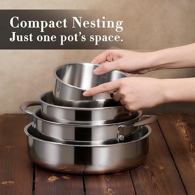 CAROTE 19pcs Stainless Steel Cookware Set - Image 8