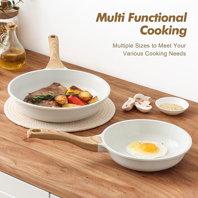 SENSARTE Nonstick Frying Pan Skillets, Ceramic Coating Omelette Pans, Healthy - Image 5