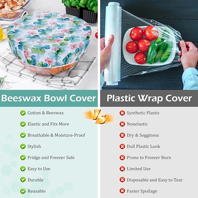 5-Size Reusable Beeswax Bowl Covers - Image 7