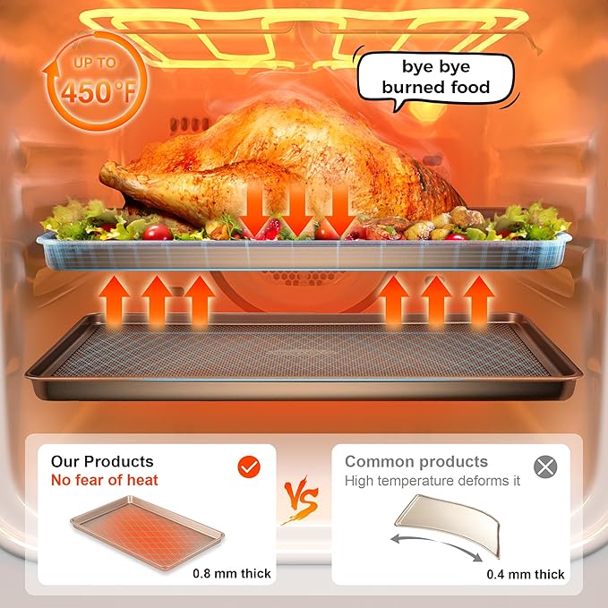HONGBAKE Baking Sheet Pan Set of 3, Cookie Sheets - Image 9
