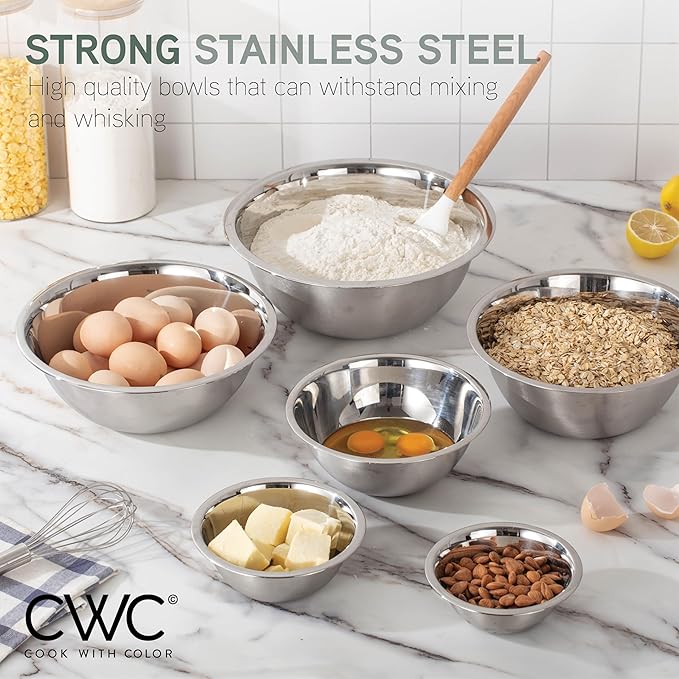 COOK WITH COLOR Stainless Steel Mixing Bowls Set - Image 4