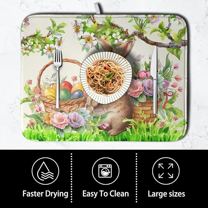 Easter Egg Bunny Dish Drying Mat - Image 4