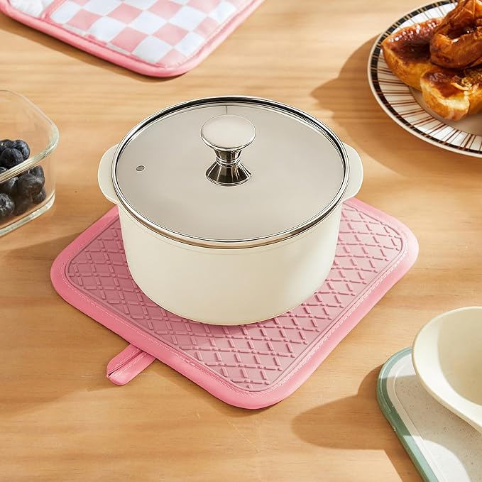Ohocut Pink Checkered Pot Holder, Checkerboard Potholders - Image 3