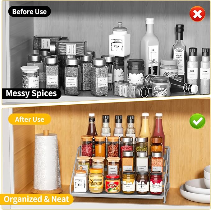RCHYFEED 4 Tier Spice Rack Organizer, Spice Organization - Image 2