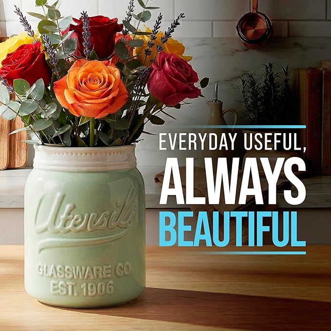 Comfify Wide Mouth Mason Jar Utensil Holder Decorative Kitchenware Organizer - Image 7