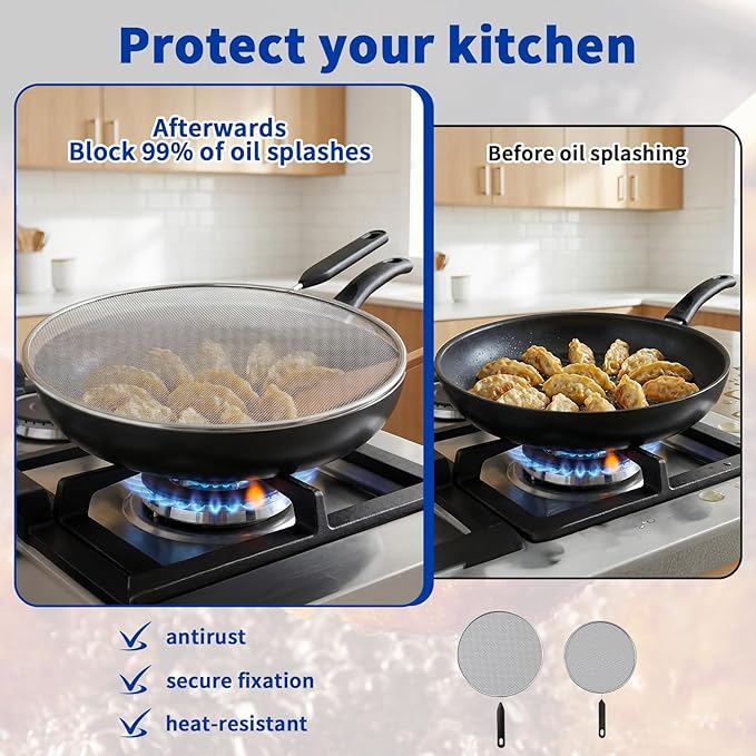 2-Pack Splatter Screen for Frying Pan - Image 5