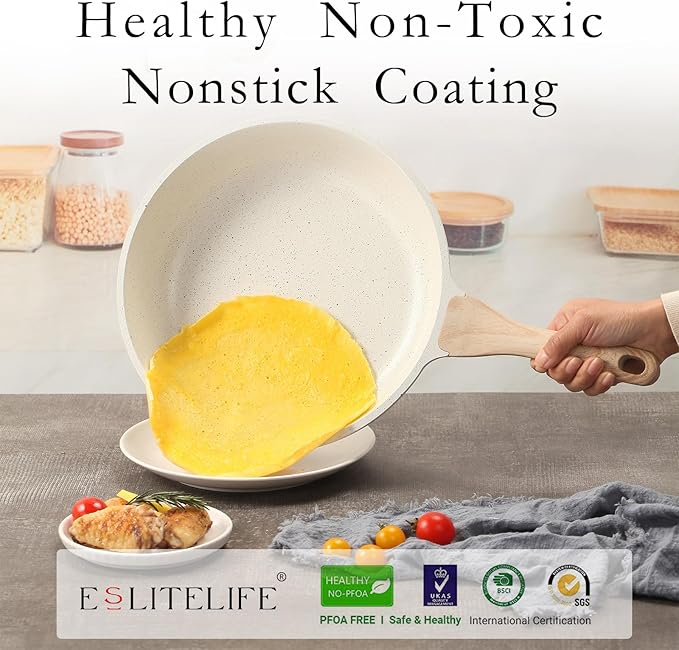 ESLITE LIFE Nonstick Ceramic Frying Pan Skillet - Image 3