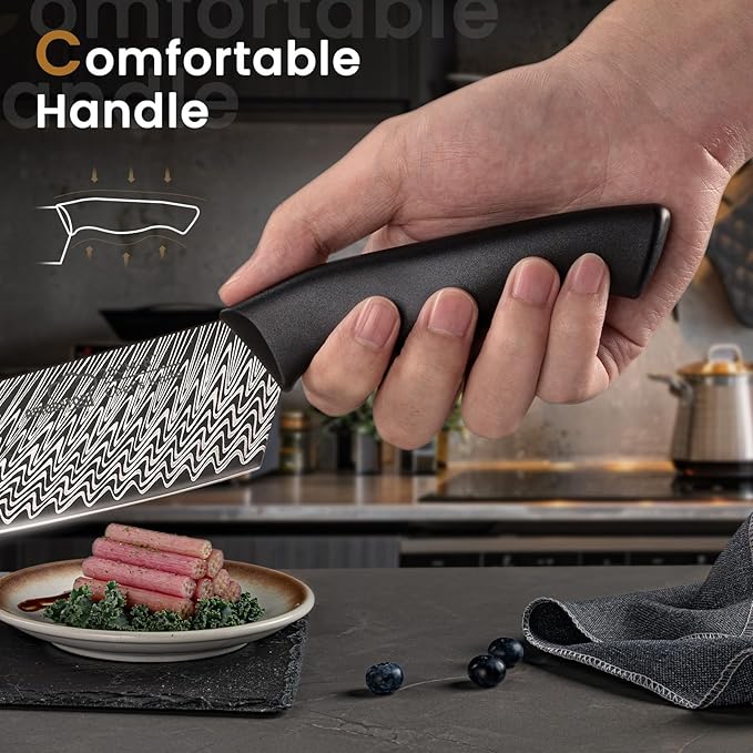 Knife Set, Amorston 15 Pieces Kitchen Knife Set - Image 8