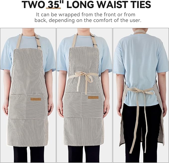 NLUS 2 Pack Cooking Aprons for Women - Image 4