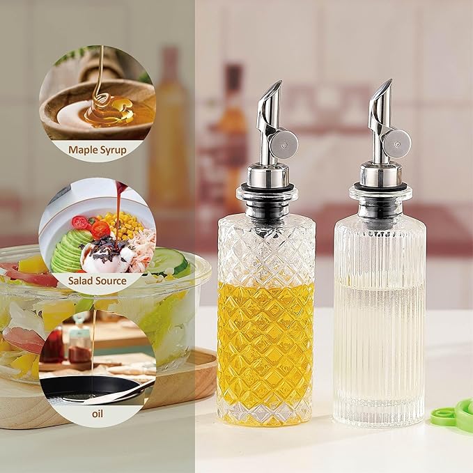 Glass Olive Oil Dispenser Bottle Small, 6.5 Oz/ 200 ml Coffee Simple Syrup - Image 6