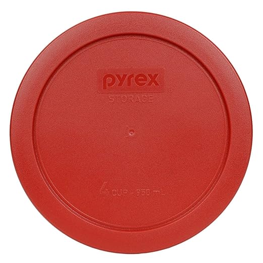 Pyrex 7201-PC 4 Cup Poppy Red Food Storage Replacement Lids - Image 3