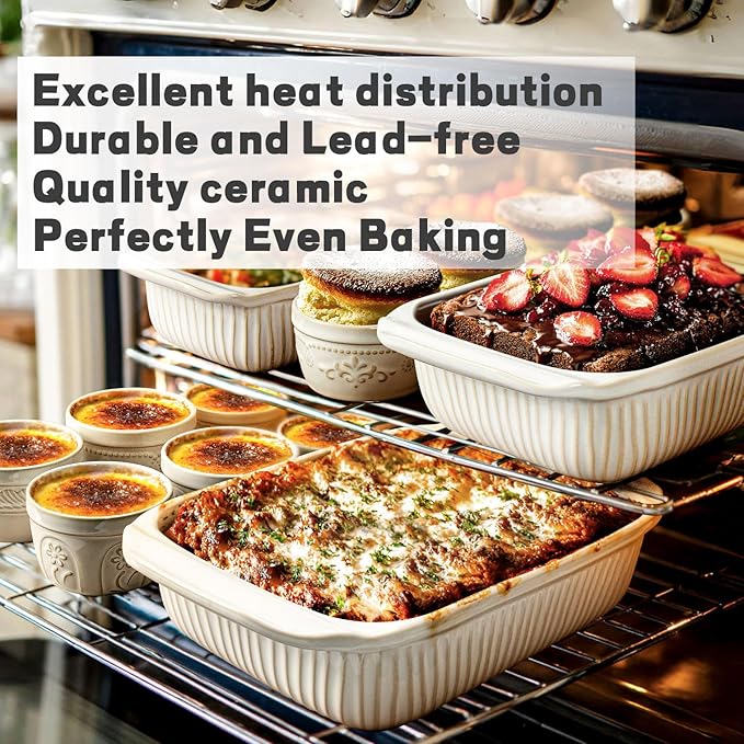 Artena Casserole Dishes For Oven, Ceramic Baking Dish, Large Lasagna Pan - Image 4