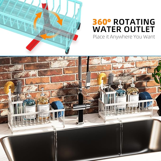 Moforoco Extra Large Kitchen Sink Caddy, Rustproof Sponge Holder - Image 6