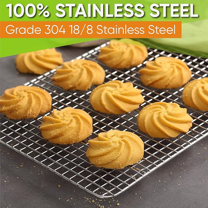 Spring Chef 8.5" x 12" Stainless Steel Cooling Racks, Wire Rack - Image 8
