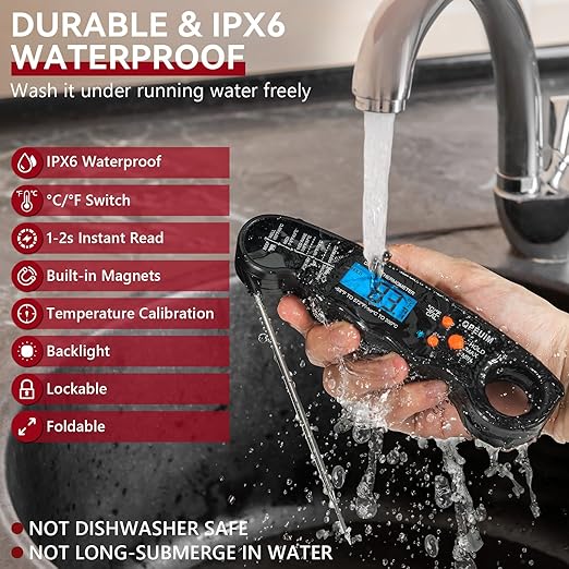 Meat Thermometer Digital, Instant Read Food Thermometer, Waterproof Food - Image 5