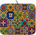Mexican Tiles Dish Drying Mat for Kitchen Counter Absorbent Microfiber Dish by Giwawa