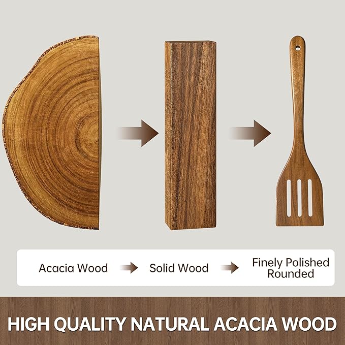 Wooden Utensil Set 8 Pcs - Image 2