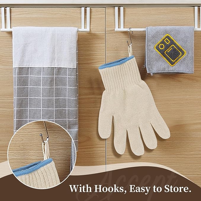 Hovico Heat Resistant Oven Gloves, Ove Glove BBQ Gloves Heat Resistant Cooking - Image 3