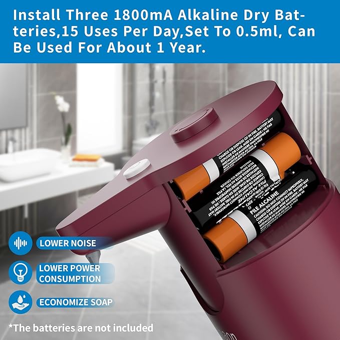 Automatic Soap Dispenser Touchless, Hands-Free, Long Battery Life, Compatible - Image 6