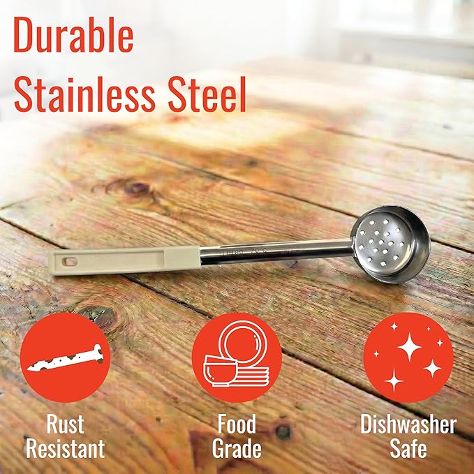 3 Ounce Slotted Stainless Steel Portion Control Ladle Spoon - Image 4