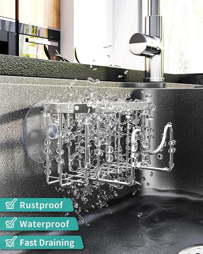 HapiRm Multifunctional Adhesive Kitchen Sink Organizer - Image 4