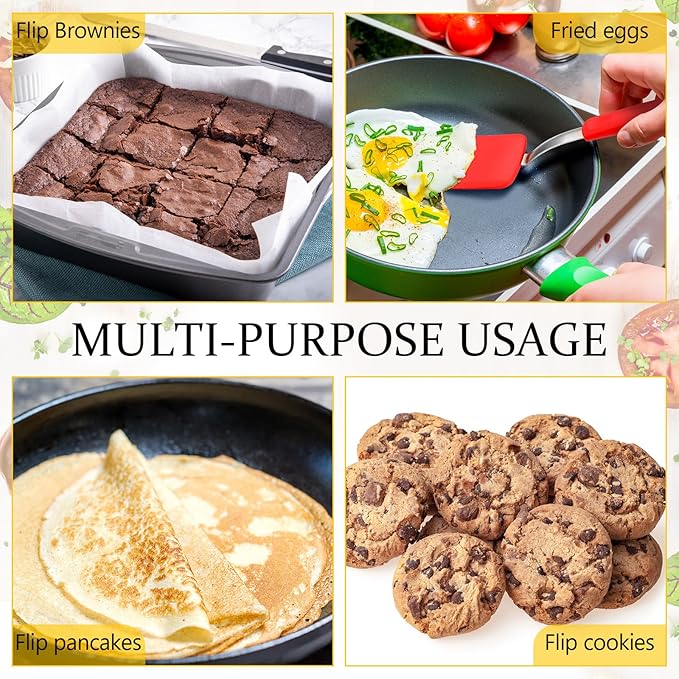 Silicone Cookie Spatula Turner 2 Pack Mini Brownie Spatula Flexible Kitchen - Image 7